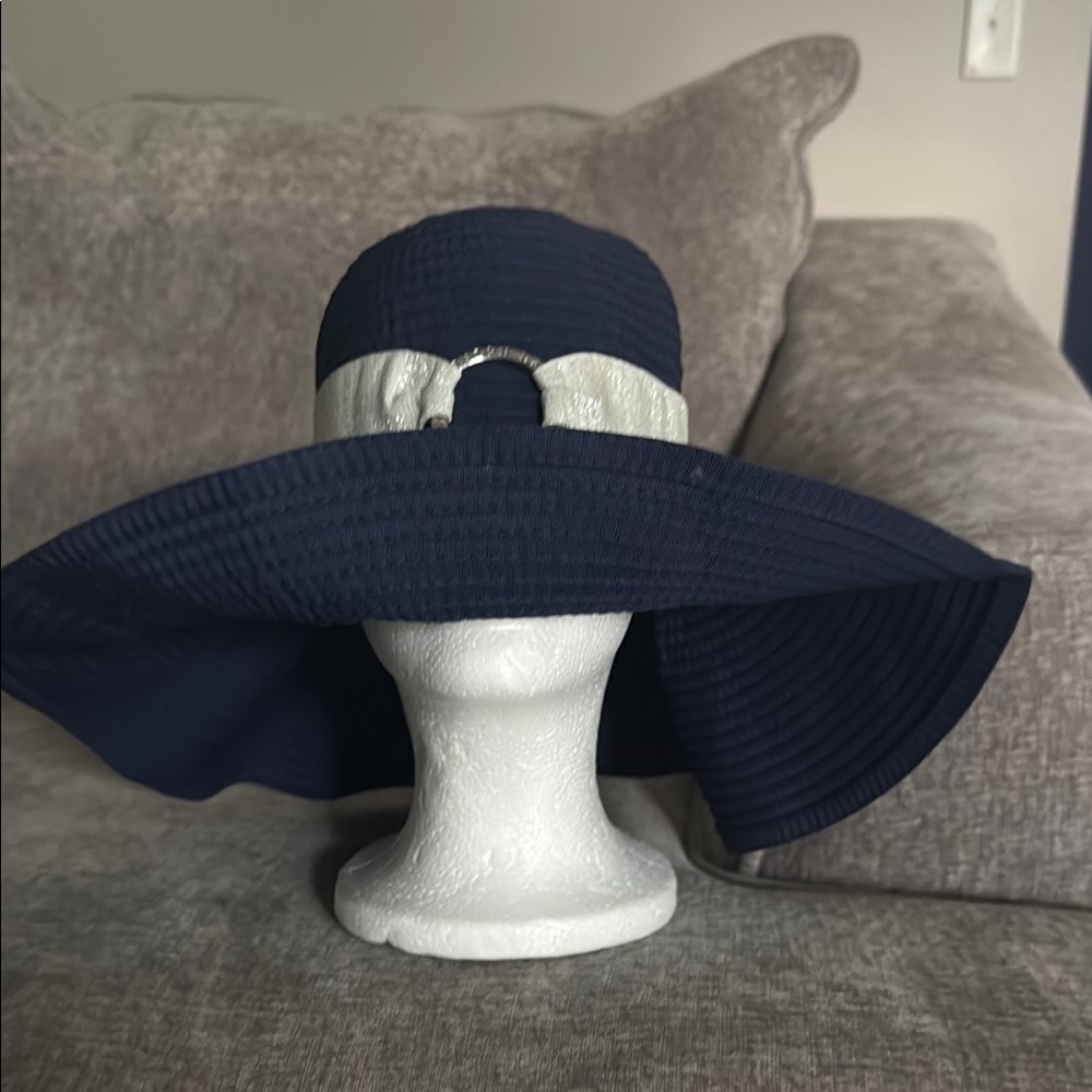 Lauren/ Ralph Lauren Elegant Navy Women's Wide Brim Floppy Hat